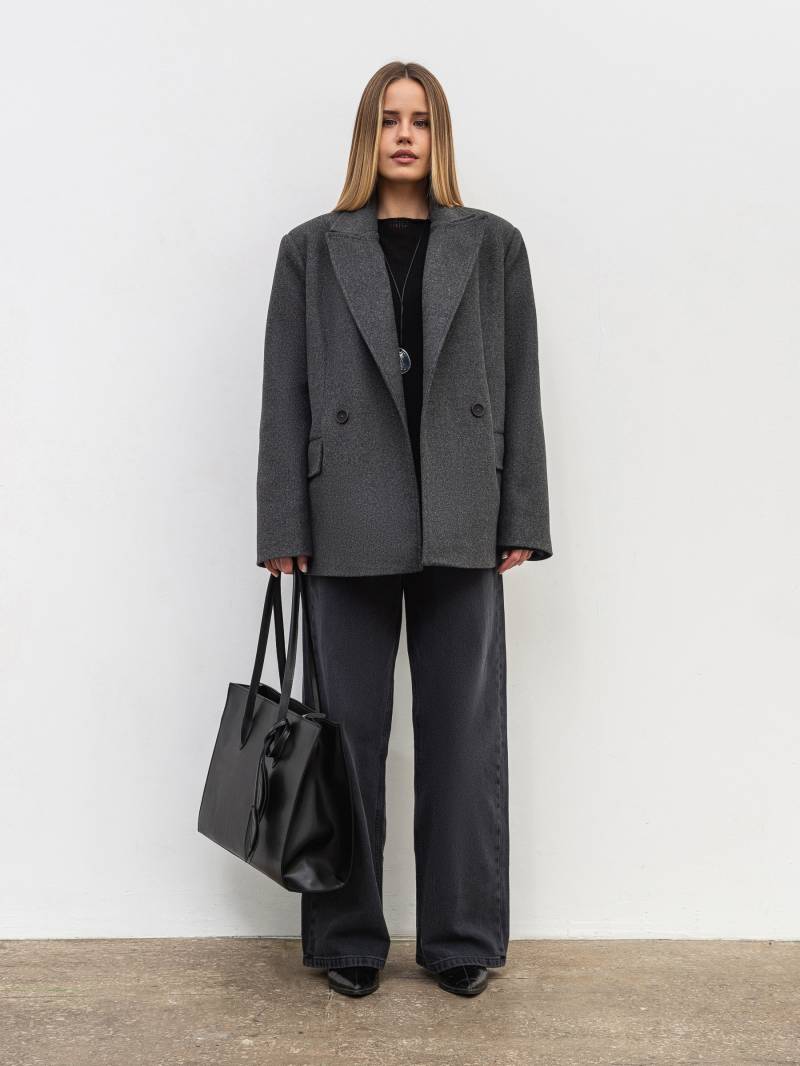 Двубортное утепленное пальто «Соул» Romashka, Серый, XS|S 19890