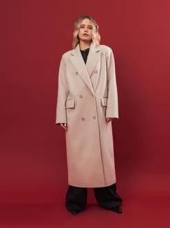 Длинное пальто "Калуш" Romashka, Бежевый, L|ХL 17284
