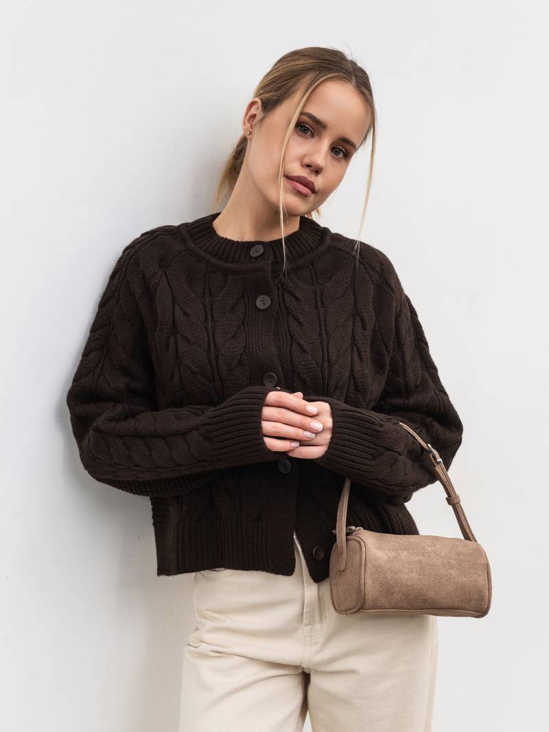 Кардиган "Шелт" Romashka, Коричневый, One size 19931