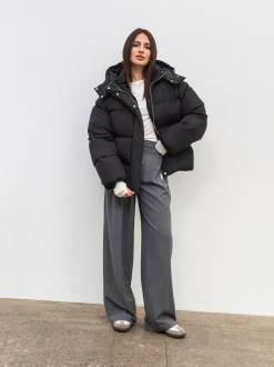 Пуховик &quot;Монблан&quot; Romashka, Черный, S|M 19859