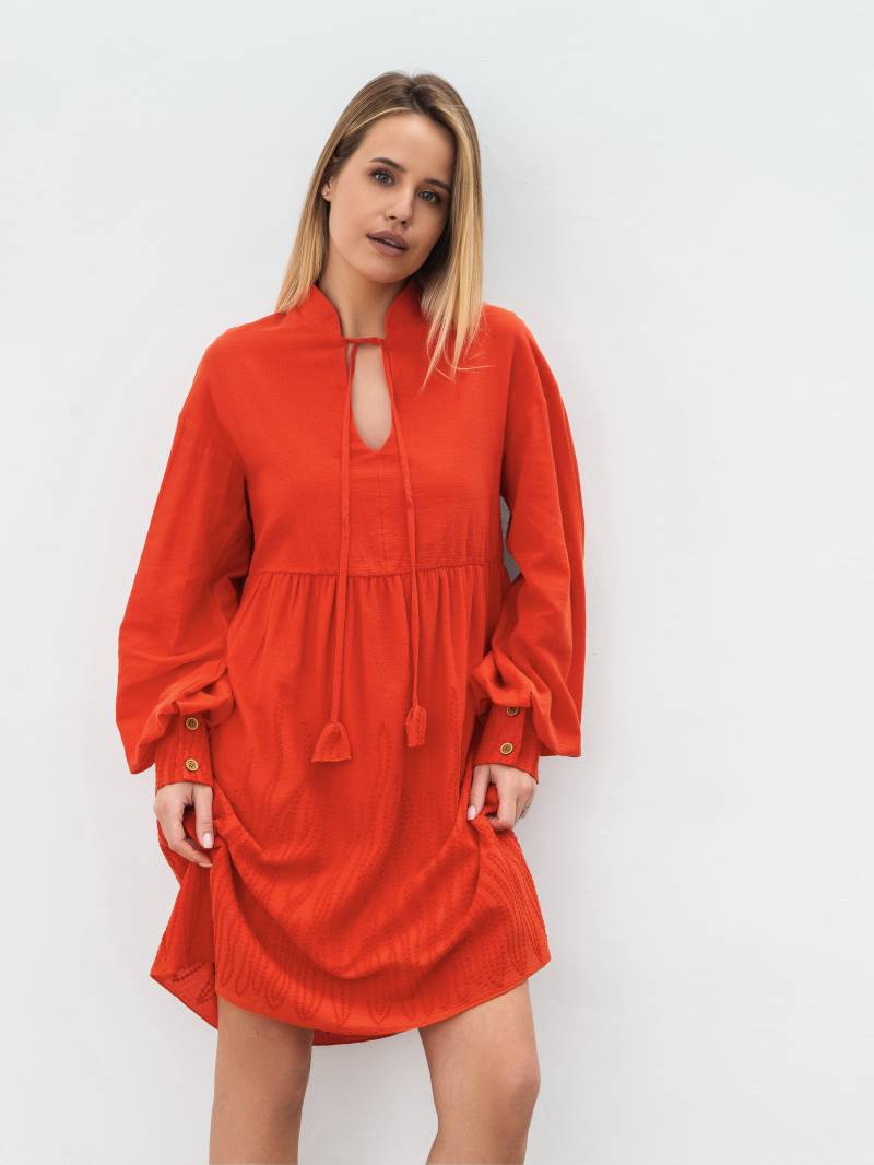 Платье "Авиньон" свободного кроя Romashka, Оранжевый, S|M 11119