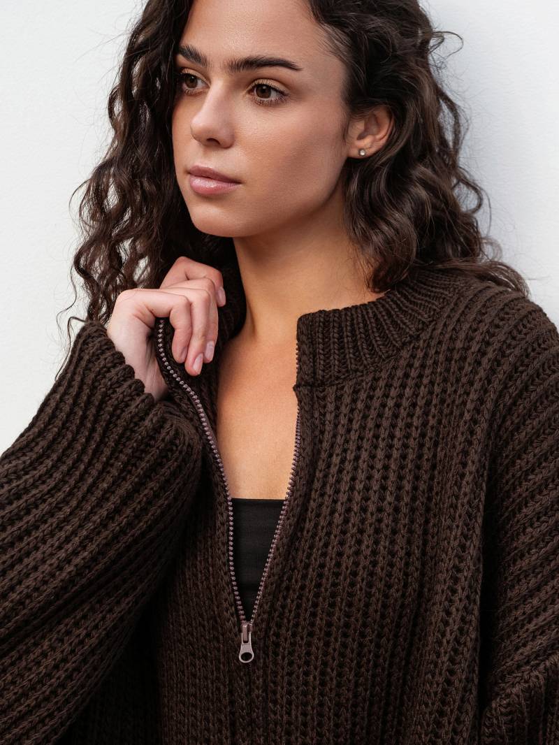 Вязаный бомбер "Данди" Romashka, Темно-коричневый, Оne size 19732