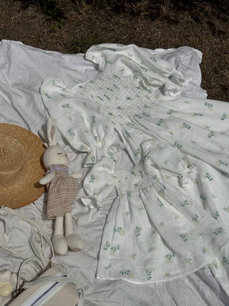 Платье мини "Витория" Romashka, Белый, 6-9 месяцев 18065