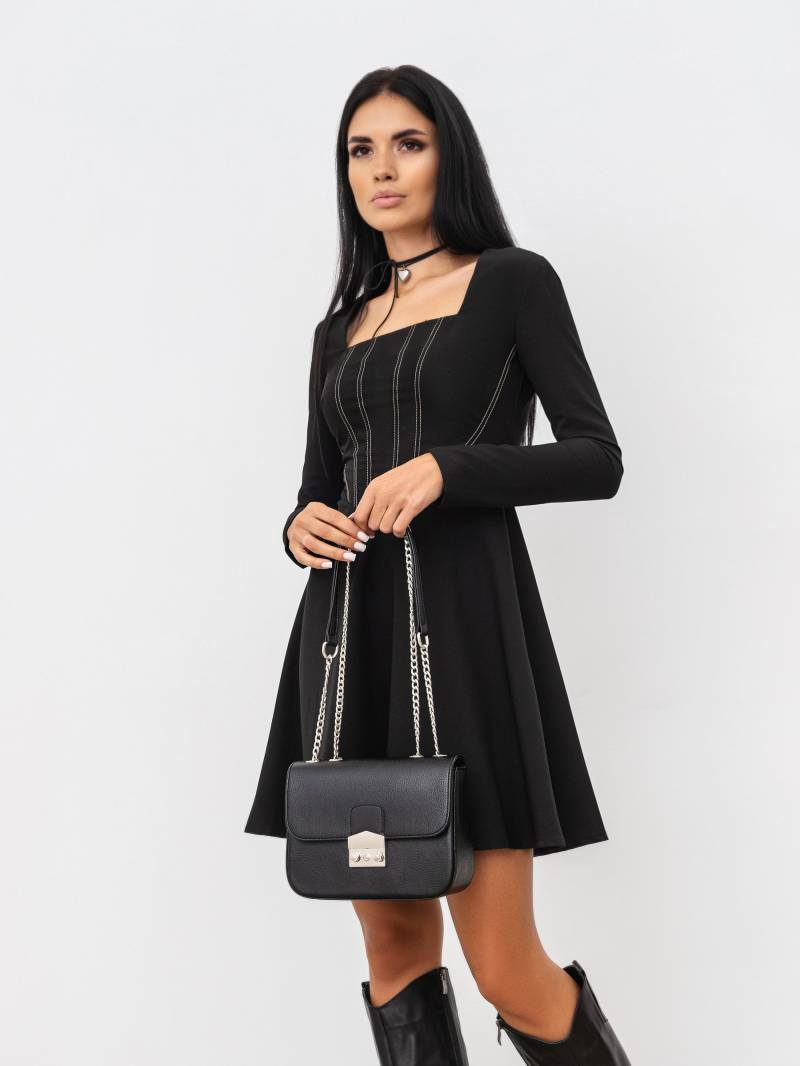 Платье "Луизиана" с имитацией корсета Romashka, Черный, S|M 12780