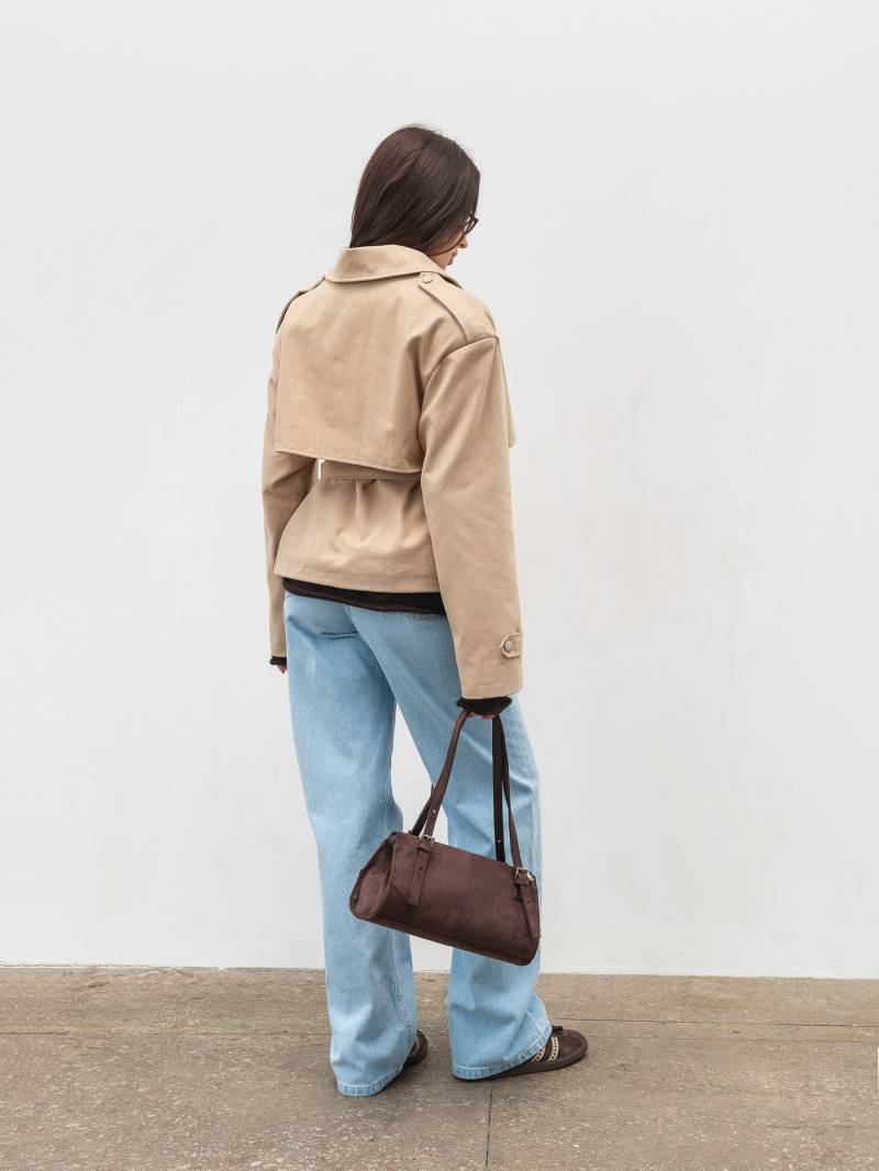 Укороченный тренч "Аксис" Romashka, Бежевый, M|L 20161