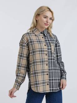 Рубашка "Кампала" с комбинацией цветов Romashka, Серый+, M|L 11423