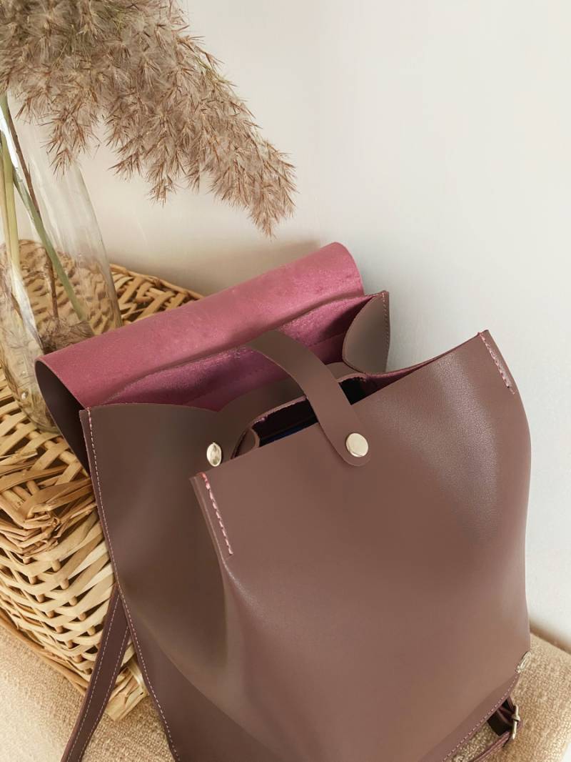 Рюкзак-трансформер "Милтон" со шлейками вместительный Romashka, Темная пудра (2797)