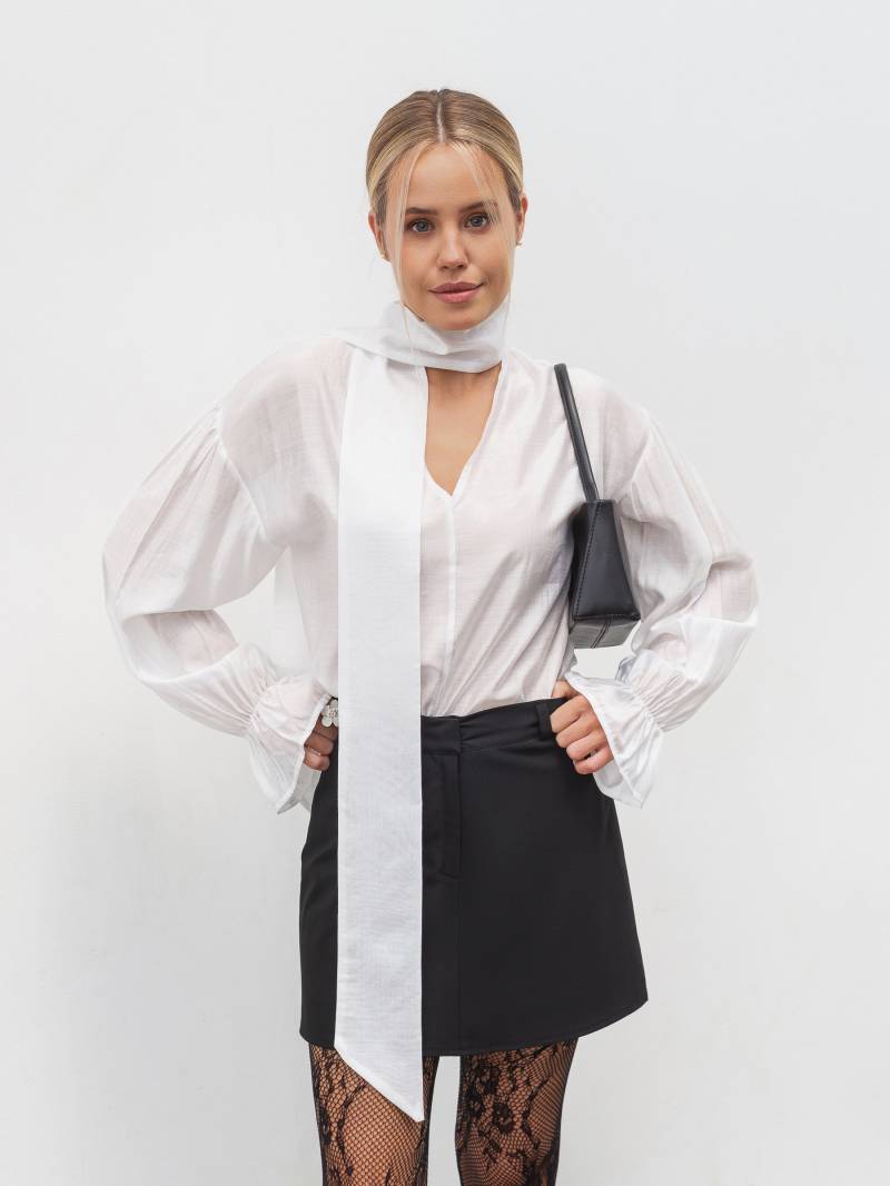 Блуза из тенселя "Сонет" Romashka, Белый, S|M 20194