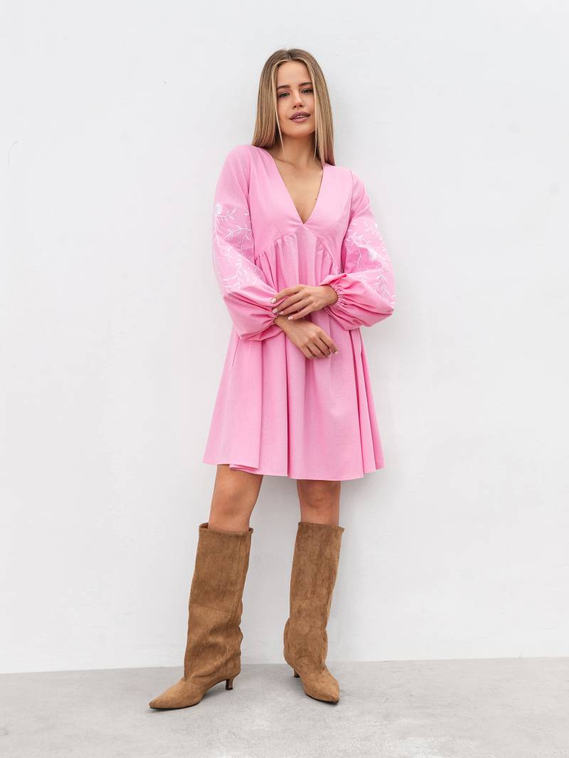 Платье с вышивкой "Калькутта" Romashka, Розовый, S 19168