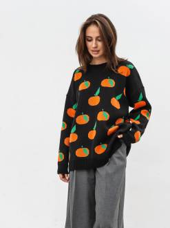 Свитер "Мандаринки" Romashka, Черный+, One size 18496